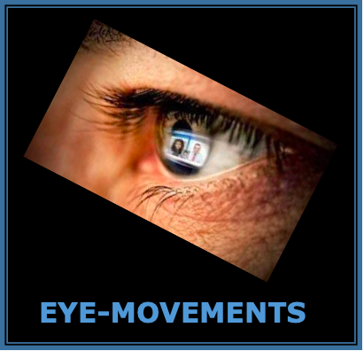 Eye movements and a close up of a human eye watching something
