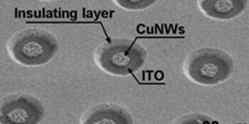CuNWs emitter array on ITO glass