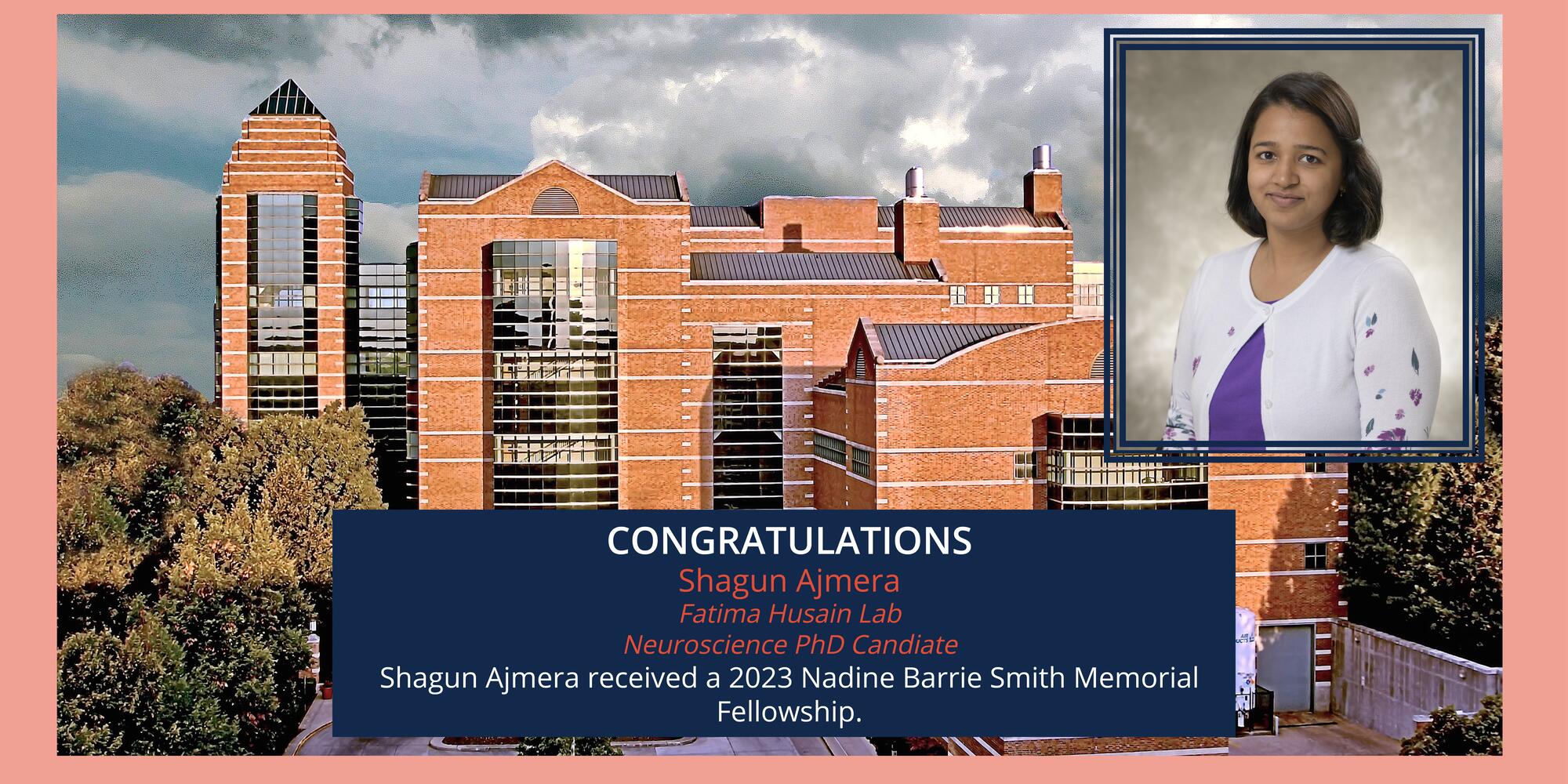 Shagun Ajmera received Nadine Barri Smith Award