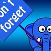 Elephant Holding "Don't Forget" Sign