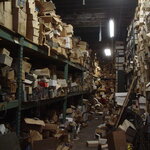 Messy Storage Room With Boxes